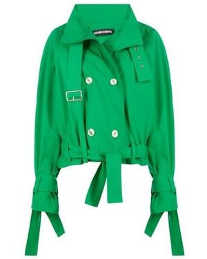 BENJAMIN BENMOYAL Veste Courte Oversize En Coton - Vert