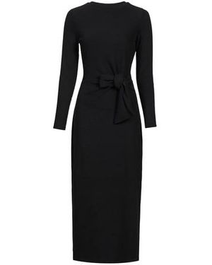 SAISON 1865 Robe Longue Nouée En Coton Mélangée - Noir
