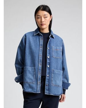 Lacoste Veste surchemise en denim coton - Bleu