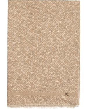 Tommy Hilfiger Echarpe motif monogramme en coton - Neutre
