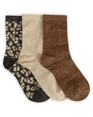 SAISON 1865 Coffret De 3 Chaussettes Métallisées - Marron