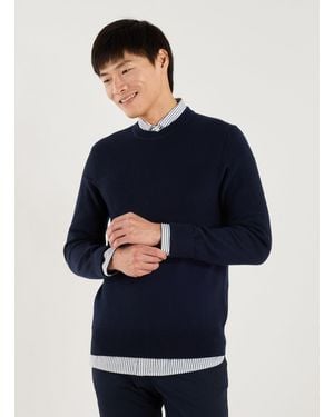 Hackett Pull en laine - Bleu