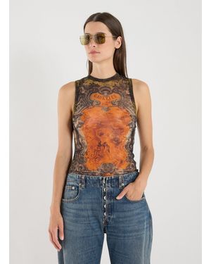 Jean Paul Gaultier Top imprimé sans manches - Multicolore