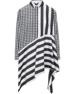 Marques'Almeida Chemise rayée et à carreaux en coton - Blanc
