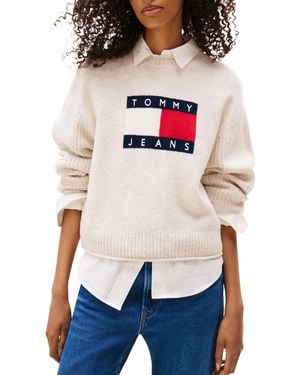 Tommy Hilfiger Pull à logo - Blanc
