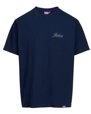 Jacker T-Shirt Droit Manches Courtes En Coton - Bleu