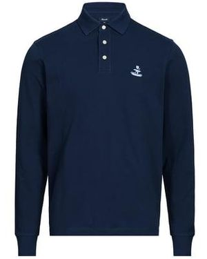 Façonnable Polo À Manches Longues En Coton - Bleu
