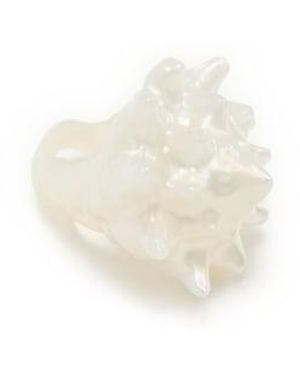 La Manso Bague Caracola Perla - Blanc