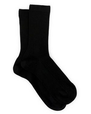 Doré Doré Chaussettes Mi-Hautes En Laine Mérinos - Noir
