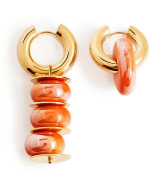 Timeless Pearly Boucles d'oreille en laiton plaqué or - Blanc