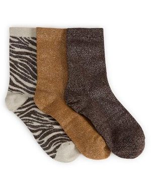 SAISON 1865 Coffret De 3 Chaussettes Métallisées - Marron