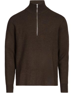 NN07 Pull col montant zippé - Marron