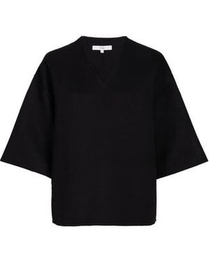 Tibi Pull Col V En Laine Vierge Et Angora - Noir