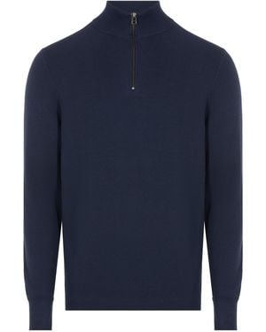 Dockers Pull à col camionneur en coton - Bleu