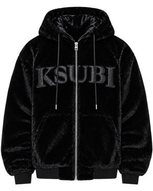 Ksubi Walkout Faux Fur Hooded Jacket Apex - Black