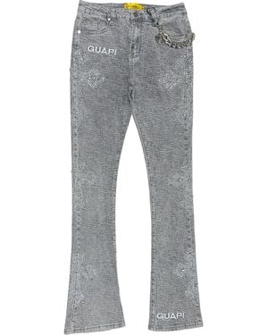 GUAPI Smoke Distressed Cross Denim - Gray