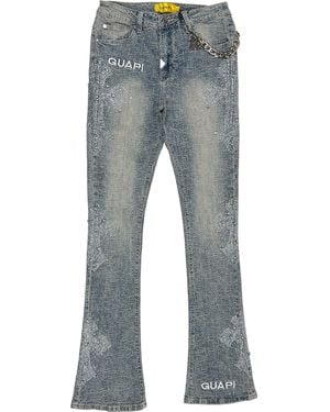 GUAPI Vintage Distressed Cross Denim - Blue