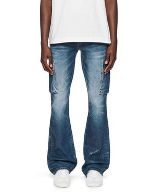 Purple Brand P004-Cfgs424 Cargo Flare Vintage Coated Dk - Blue