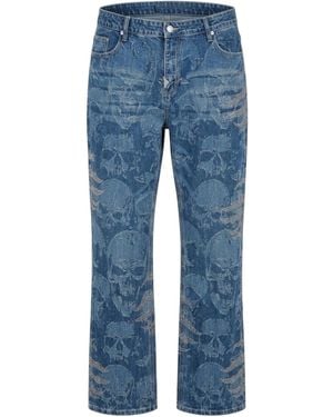 GUAPI Hell Dragger Laser Denim Pant - Blue