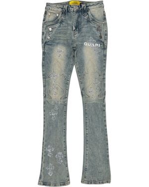 GUAPI Faded Cross Denim Jeans - Gray