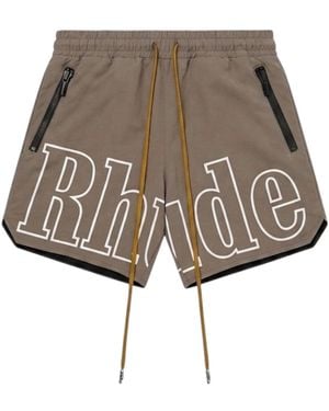 Rhude Rh Logo Shorts Taupe - Natural