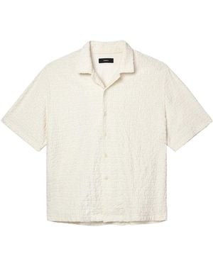 Purple Brand M1108-Twwp326 Terry Towel Camp Collar Off - White