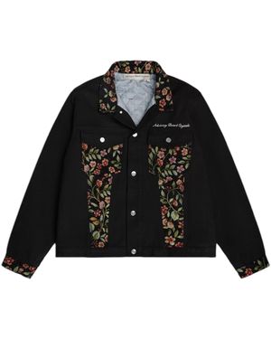 Advisory Board Crystals Abc. Floral Jacquard & Canvas Jacket - Black