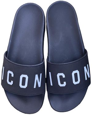 DSquared² Ffm0023 Slide Sandals-Stampa Icon-Nero - Blue