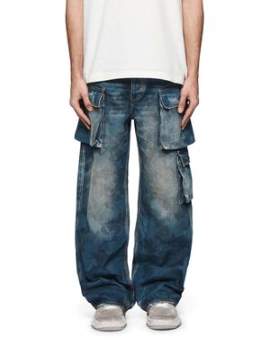 Purple Brand P018-Tpdi Triple Pocket Cargo Dk - Blue
