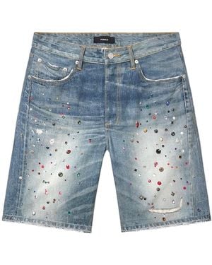 Purple Brand P059-Cywi826 Cyanine Jewel Shorts Lt - Blue