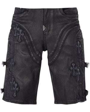 GUAPI All Cross Buckle Shorts - Gray