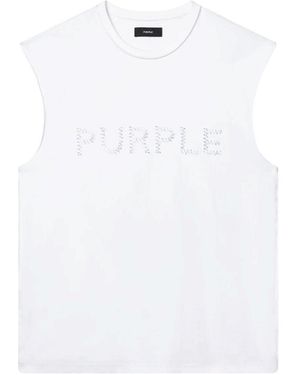 Purple Brand P103-Tjwi326 Textured Sleeveless Tee - White