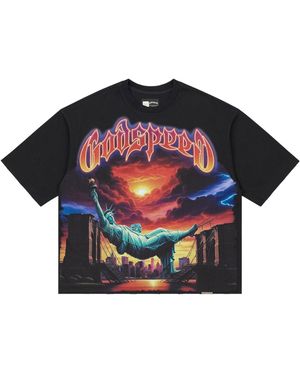 Godspeed Burnt Bridges T-Shirt No Wash - Blue