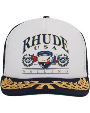 Rhude Usa Sailing Icon Trucker Hat - Gray