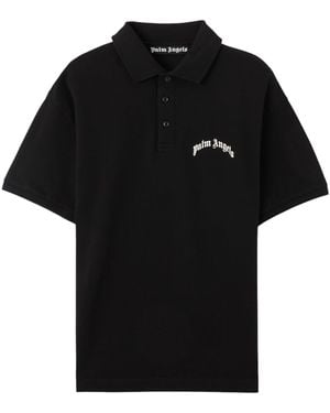 Palm Angels Back Curved Logo Polo - Black