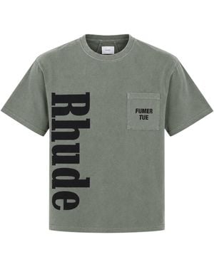 Rhude Logo Pocket Tee Washed - Gray