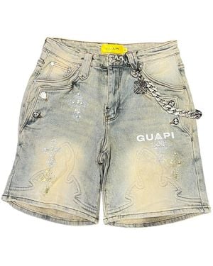 GUAPI Faded Cross Shorts - Blue