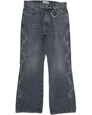 Alchemist Studio Jeans W/ Western Stud Stripe - Blue