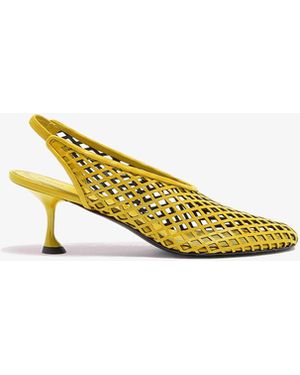 Proenza Schouler Tee Perforated Slingback Pumps - Yellow