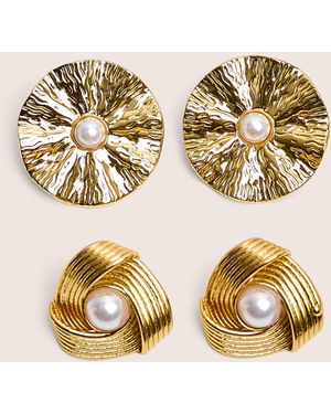 Public Desire Gold And Pearl Earring Two Pack - Metallic