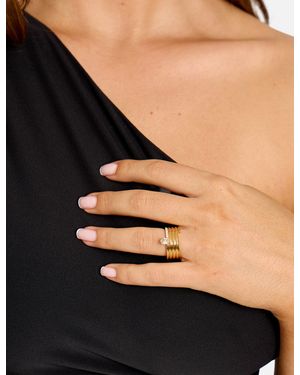 Public Desire Layered Gold Ring With Diamante Detail - Natural