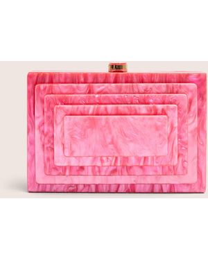 Public Desire The Cali Marble Resin Rectangle Clutch Bag - Pink