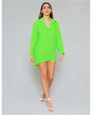 Public Desire Neon Green Shirt Dress