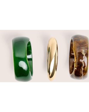 Public Desire Three Pack Of Resin And Gold Bangle - Multicolour