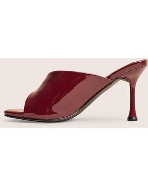 Public Desire J'adore Burgundy Mule Heels - Pink