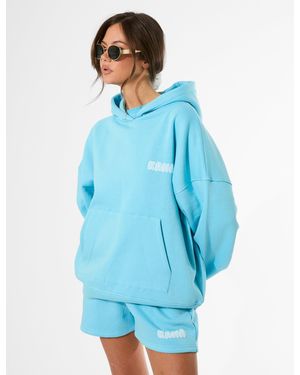 Public Desire Kaiia Bubble Graphic Oversized Hoodie Pool Blue