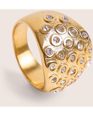 Public Desire Gold Ring With Diamante Detail - Natural