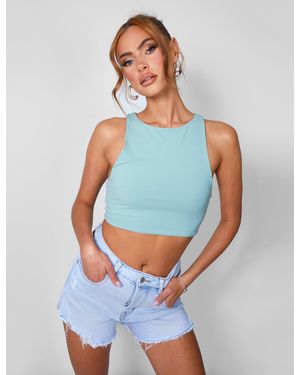 Public Desire Denim Shorts Light Blue Wash