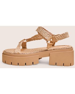 Public Desire Hazard Natural Raffia Chunky Dad Sandals - Brown