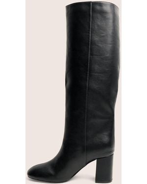 Public Desire Maison Black Pu Knee High Block Heeled Boots